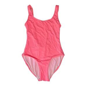 Onia Kelly Solid One Piece Swimsuit Neon Pink Peach Scoop Back